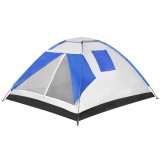 Cort plaja sau camping, impemeabil, cu protectie UV, 4 locuri, 210x240x130cm, gri albastru Household NewTrend