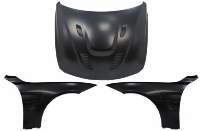 Capota cu Aripi Laterale Negru compatibila cu BMW Seria 4 F32 F33 F36 (2011-2019) M4 GTS Look Performance AutoTuning foto