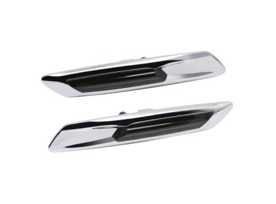 Set lampa semnalizare laterala BMW Seria 5 (F10/F11), 2011-2013, partea stanga, dynamic indicator; LED; fumuriu, silver rim; TUNING, foto