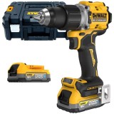 Dewalt DCD805E2T - Masina de gaurit si insurubat cu percutie cu 2 acumulatori Li-Ion 18 V 1.7 Ah 90 Nm motor fara perii led iluminare valiza speciala