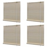 Gossi jaluzele din bambus natural tip rulou, 4 buc., 120 x 160 cm