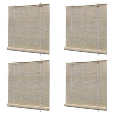 Gossi jaluzele din bambus natural tip rulou, 4 buc., 120 x 160 cm foto