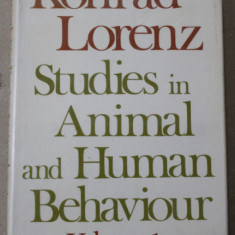 STUDIES IN ANIMAL AND HUMAN BEHAVIOUR by KONRAD LORENZ , VOLUME I , 1970