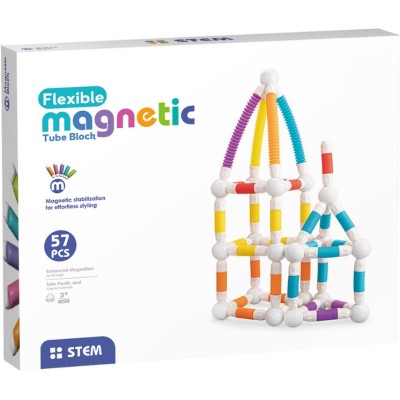 Set de constructie STEM magnetic - Tuburi flexibile (57 piese) foto