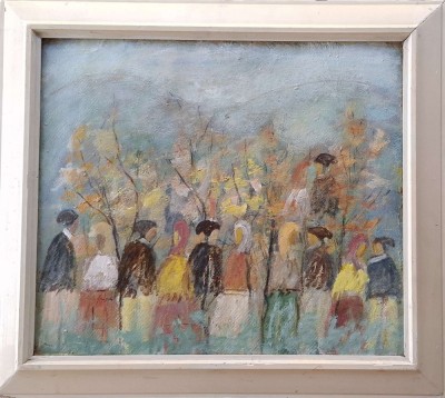 Aurel MĂRGINEANU (-1986)-Hora (1979), pictură participare expo foto
