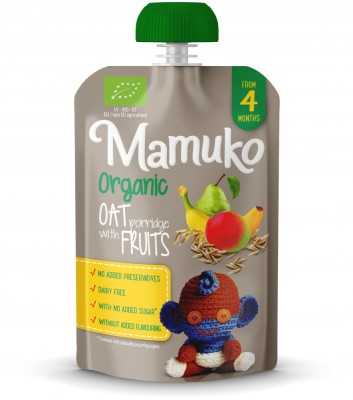 Porridge de ovaz cu fructe bio 100g Mamuko foto