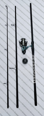 SET CRAP Lanseta 3,30m KOMODO din 3 bucati 3,75LBS SI Mulineta RAINBOW HT60 foto