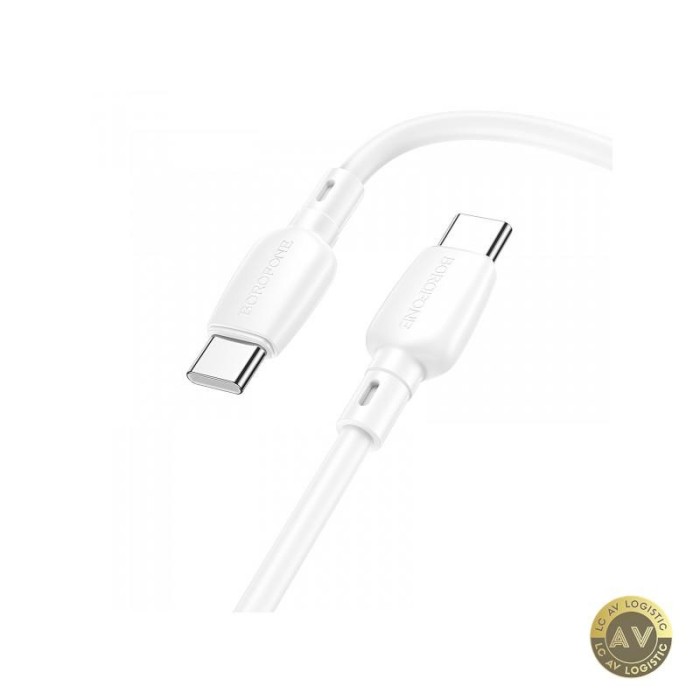Cablu Date si Incarcare USB-C - USB-C Borofone BX93 60W 1m Alb