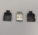 Mufa tata USB TIP A 2.0 pe cablu carcasa slim plastic, Oem