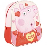 Rucsac Gradinita Peppa Pig 3D Premium Cerda, 25x31x10 cm, Roz/Rosu, Fete, +3 Ani, Ghiozdan Copii, Licentiat