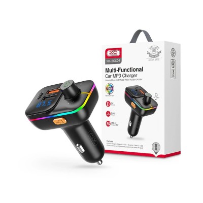 Transmitator FM Bluetooth XO/Incarcator bricheta - 2xUSB + MP3 + Redare Pendrive + Lumina RGB + Incarcator foto