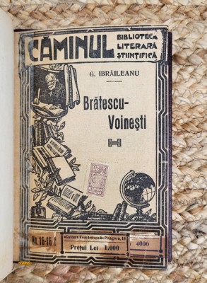 BRATESCU VOINESTI - G. IBRAILEANU ,1921 (CARTONATA ) foto