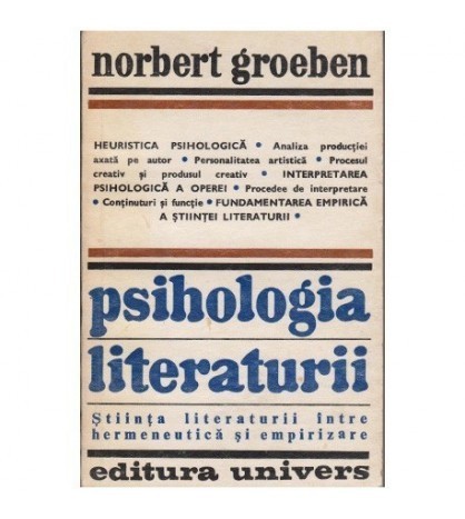 Norbert Groeben - Psihologia literaturii - 100098