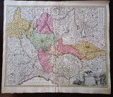 NIB128 Ducatus Mediolani una cum Confinys accurata Tabula exhibitus auctus et emedatus Per Joh Bapt Homannum Cum Privil SCM, cca 1730