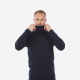 Bluză termică din l&acirc;nă, cu guler schi BL 900 Bleumarin Bărbaţi, Wedze