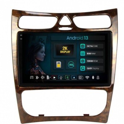 Navigatie 2K Benz CLK (W209) (2002-2006) 8GB RAM Android 13 Octacore Slot Sim 4G DSP GPS Wi-FI Carplay Android Auto USB Bluetooth Waze Touchscreen 9.5 foto