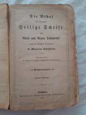 Biblie veche 1897 Germana Martin Luther foto