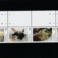 Tonga 2013-Fauna,Testoase,serie 4 valori,(streif) ,dantelate,MNH,Mi.1860-1863