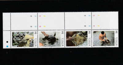 Tonga 2013-Fauna,Testoase,serie 4 valori,(streif) ,dantelate,MNH,Mi.1860-1863 foto