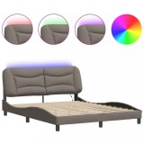 Cumpara ieftin Cadru de pat cu LED fara saltea Hvar Taupe 160x200 cm Material