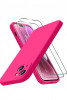 Husa silicon antisoc cu microfibra in interior pentru Iphone 14 Plus Roz Neon, Alt model telefon Huawei