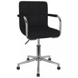 VidaXL Scaun de bucătărie pivotant, negru, textil
