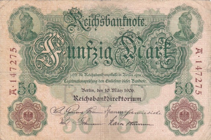 GERMANIA 50 marci 1906 VF!!!