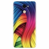 Husa silicon pentru Huawei Enjoy 7 Plus, Curly Colorful Rainbow Lines Illustration