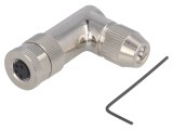 Conector M8 Mamă 4 Pin 90&deg; Ecranat pe Cablu