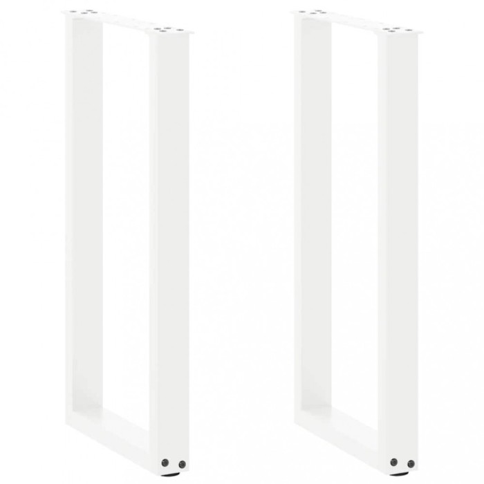 vidaXL Picioare de masă consolă &icirc;n formă de U, 2 buc., alb, 28x(72-73) cm, oțel 4013169