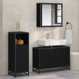 Cumpara ieftin Set de mobilier pentru baie 3 buc. Stejar Negru Lemn prelucrat