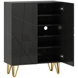 HOMCOM Dulap pentru pantofi cu 2 uși, raft pentru pantofi, depozitare pentru pantofi cu 3 rafturi reglabile 72 x 31,5 x 95 cm, Negru | Aosom Romania