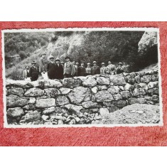Fotografie tip carte postala, ministrul V. Nitescu la Barajele din perimetrul Capalna, 1932