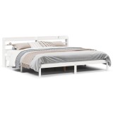 Cumpara ieftin Cadru de pat fara saltea, alb, 200x200 cm, lemn masiv pin
