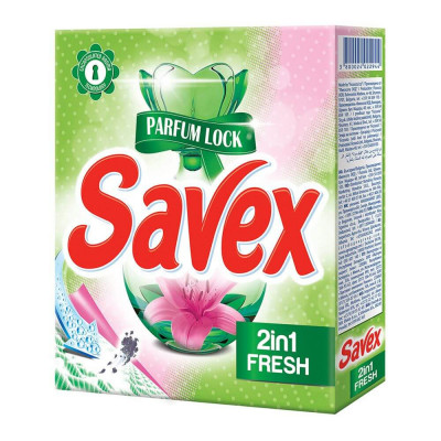 Detergent Pudra pentru Rufe SAVEX 2 in 1 Parfum Lock Fresh, 300 g, Detergent SAVEX, Detergent Pudra, Detergent Pudra Automat, Detergent Automat pentru foto