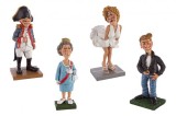Cumpara ieftin Set 4 figurine multicolor Caricatura 8x9.5x18.5 cm, 8.5x6x19 cm, 7.5x6x18 cm, 6x4.5x18.5 cm