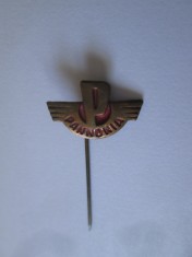 Insigna/pin Ungaria:Logo/sigla/simbol motocicleta Pannonia anii 60
