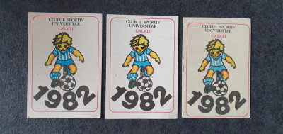 3 calendare 1982, CSU Galati, mic fotbalist mascota foto