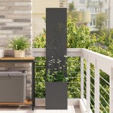 vidaXL Ghiveci de Grădină cu Panou Decorativ Negru 32 x 140 cm