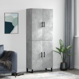 VidaXL Dulap &icirc;nalt, gri beton, 69,5x34x180, lemn compozit