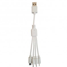 Cablu USB cu 4 iesiri Micro USB, 17 cm lungime