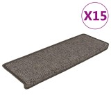 Covoraș scări autoadeziv 15 buc. gri&amp;bej 65x21x4cm aspect sisal