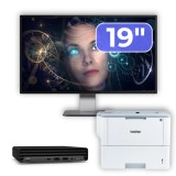 Pachet office HP EliteDesk 800 G6 Mini PC i5, monitor 19 inch si imprimanta