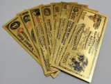 SUA &ndash; Set 8 Bancnote 1875 (1&ndash;2&ndash;5&ndash;10&ndash;20&ndash;50&ndash;100&ndash;1000 USD) &ndash; Gold Collector Edition &ndash; Placate cu Aur 24K
