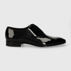 BOSS pantofi de piele Evening barbati, culoarea negru, 50499833