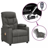 VidaXL Fotoliu de masaj electric rabatabil, gri &icirc;nchis, textil