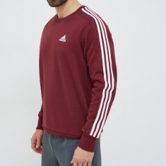 adidas hanorac de bumbac bărbați, culoarea bordo, cu imprimeu IS1348