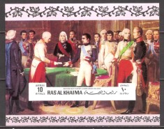 RAS AL KHAIMA 1970 PERSONALITATI FRANCEZE NAPOLEON (colita nedantelata) MNH