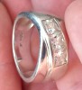 (187) INEL DIN ARGINT DE DAMA, MODEL CU PIETRE ALBE, VINTAGE, MARCAJ ARGINT 925