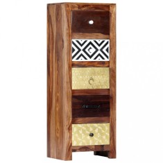 Dulap lateral, 40 x 30 x 110 cm, lemn masiv de acacia